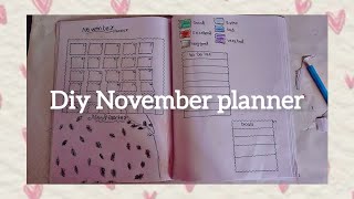 Diy November planner easy Creative dairy [upl. by Ruffin35]