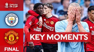 Manchester City v Manchester United  Key Moments  Final  Emirates FA Cup 202324 [upl. by Novelc]