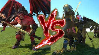 Bloodthirster VS Royal Hippogryph Knights Total War Warhammer 3 [upl. by Netti256]