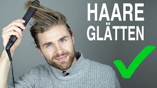 GLÄTTEISEN richtig benutzen ● HAARE GLÄTTEN MÄNNER mit HAARGLÄTTER  DANIEL KORTE [upl. by Tobias]