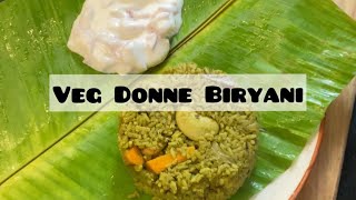 Veg Donne Biryani  Donne Biryani  Green Biryani  Easy Donne Biryani Recipe [upl. by Ssilem]