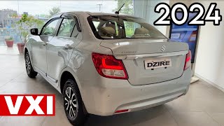 NEW DZIRE VXI 2024 Value For Money Variant ❤️ MARUTI SUZUKI DZIRE SILVER VXI UPDATED 2024 MODEL [upl. by Yeltnarb]