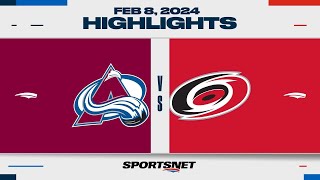 NHL Highlights  Avalanche vs Hurricanes  February 8 2024 [upl. by Kcid]