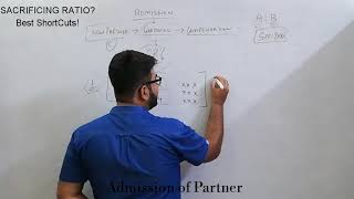 BEST SHORTCUTSSacrificing Ratio CalculationsADMISSION OF PARTNERClass12 [upl. by Rehpotsirh]