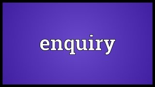 Enquiry Meaning [upl. by Einot873]