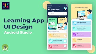 Android UI Design Tutorial  Modern Learning App UI Design  UiUX Tutorial [upl. by Lessig221]