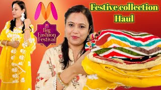 Myntra Festive Collection Haul  Myntra Big Fashion Festival Sale Haul 2024  suit set saree etc [upl. by Atnes167]