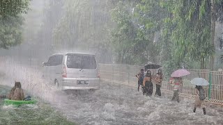 Super heavy rain in Indonesian village Relieve stress and sleep better with the sound of heavy rain [upl. by Uhp364]