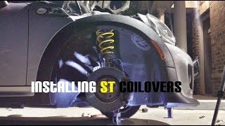 R56 Mini Cooper S  ST Coilover Install Wo Spring Compressor [upl. by Kadner]