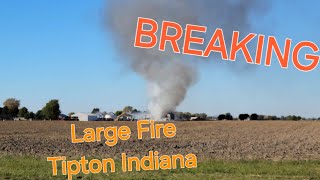 Large Barn Fire In Tipton Indiana Just South Of Kokomo Breaking News [upl. by Screens716]