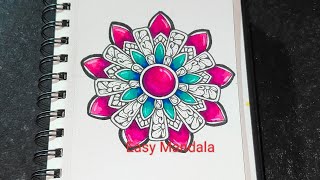 Color Mandala Art For Beginners  EasyMandala59 [upl. by Leslie29]