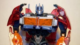 TRANSFORMERS PRIME DARK ENERGON OPTIMUS PRIME VOYAGER CLASS TOY REVIEW [upl. by Petie]