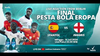 FINAL  SPANYOL VS INGGRIS  THE DERBY S2 EPS 19 LIVE REACTION PESTA BOLA EROPA 2024 [upl. by Rubbico711]