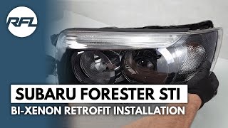 Subaru Forester STi HID xenon projector and driving lane conversion installation headlight upgrade [upl. by Darrick]