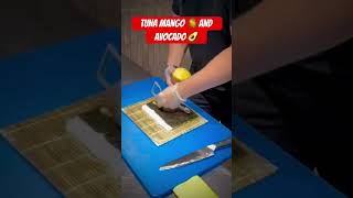 Uramaki sushi with tuna mango and avocado sushi food recipe tasty tuna avocado salmon fresh [upl. by Schechinger]