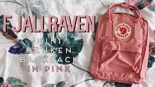 Pink Fjallraven Mini Kanken Backpack Unboxing [upl. by Aidahs]