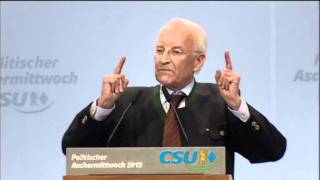 Aschermittwoch der CSU  die Rede von CSUEhrenvorsitzenden Stoiber [upl. by Adnirod]