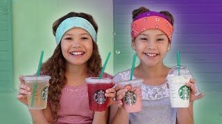 The Starbucks Challenge Haschak Sisters [upl. by Leile780]