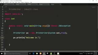 PrintWriter Class  Java Programs [upl. by Hbaruas884]