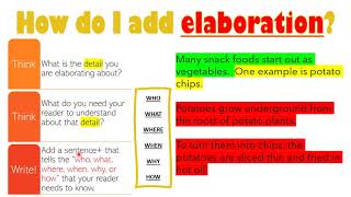 Elaboration in Expository Writing Part 1 [upl. by Vorster]