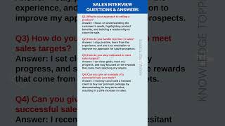 Sales Interview Questions and Answers [upl. by Walcott]