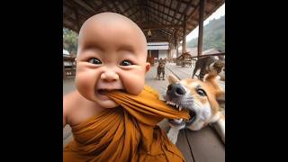 so cute little monk🤯🔥🔥 cutebaby🥰🫧🔥💐 funny🥳🤩 new👍🏻 viral trending youtubeshorts subscribelike [upl. by Socha]