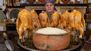 Cooking Whole Chickens on Glass Jars  🍗🔥🍽️ [upl. by Spillar676]