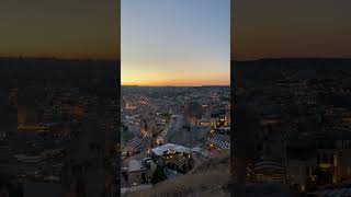 Sunset in Goreme Cappadocia Turkey travel travelvideo cappadocia cappadociaturkey göreme [upl. by Bazar]