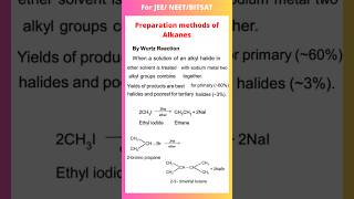 Preparation methods of alkanes  wurtz reaction [upl. by Thorwald838]