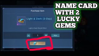 HOW TO GET FREE RENAME CARD IN MOBILE LEGEND  How to buy Name Card With Lucky Gems lhadamkvid [upl. by Nyleuqaj]