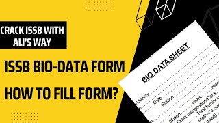 ISSB Biodata formHow to fill issb biodata sheetissb guidelinecrack issb with Alis Way [upl. by Marlo]