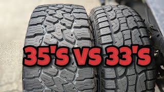 33 vs 35 inch Tires A Practical Review for Jeep Wrangler Tires [upl. by Cochran]