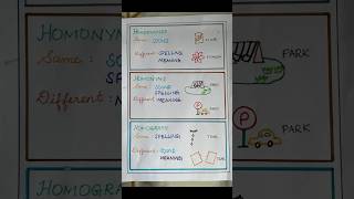 DIY English Grammar Chart  Homophone Homonym Homograph  Basics Grade 3 english youtubeshorts [upl. by Mouldon]