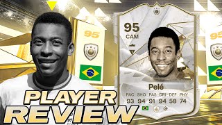 😳95 ICON PELE PLAYER REVIEW  EA FC 24 ULTIMATE TEAM [upl. by Weitman407]