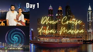 Dhow Cruise Dubai Marina  Worlds largest Mega Yacht Cruise ⛵dubaivlog vlog trending marina [upl. by Nessaj]