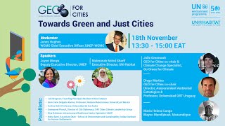 GEO for Cities Launch  quotTowards Green and Just Citiesquot [upl. by Beaumont802]