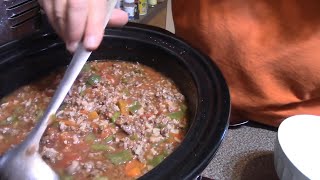 Stuffed Bell Pepper Soup Made In The Crockpot [upl. by Emelina]