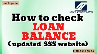 SSS Paano malaman ang loan balance  UPDATED New SSS portal dashboard [upl. by Olivero]