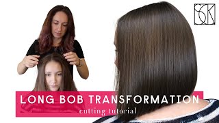 LOBLONG BOB HAIRCUT TRANSFORMATION  tutorial by SANJA KARASMAN [upl. by Bhayani]