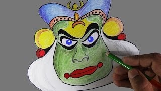 How to draw a kathakali face  In Kerala style [upl. by Madeline633]