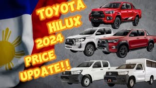 TOYOTA HILUX PRICE 2024 toyota philippines hilux [upl. by Eikceb837]