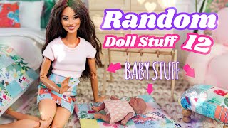 Random Doll Stuff 12 Making a Scrappy Quilt Crafting Hot Glue Pacifier and Other Baby Accessories [upl. by Dasya]