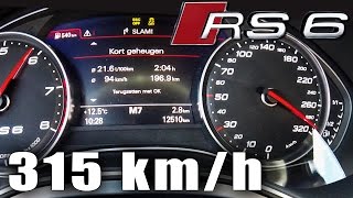 Audi RS6 PERFORMANCE 0315 kmh 700 HP ACCELERATION amp TOP SPEED by AutoTopNL [upl. by Keane]