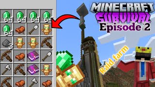 Minecraft survival Raid Farm 😍Minecraft survival series Hindi Episode 2 [upl. by Blank]