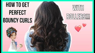 How To Curl Your Hair With Rollers  BIG BOUNCY HAIR  Easy Hair Tutorial [upl. by Odraccir514]