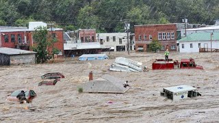 North Carolina is Sinking Massive Floods Sweep Away Homes Cars in Asheville [upl. by Airotel24]