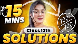 Solutions  Class 12 Chemistry Quick Revision in 15 Minutes  Pawni  Boards 2025 cbse [upl. by Aleusnoc]