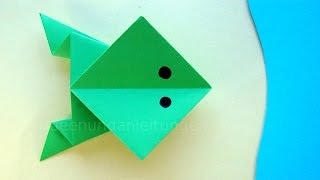 Origami Frosch basteln mit Papier  Papier falten mit Kindern  DIY Tiere basteln  Ideen [upl. by Alel]