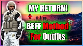 MY RETURN I GTA5 I PATCHED I How To Do The BEFF2 Console Glitch FOR OUTFITS [upl. by Chretien848]