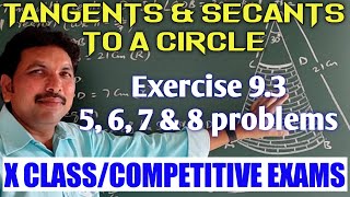 EXERCISE 935678 PROBLEMSTANGENTS AND SECANTS TO A CIRCLECLASS X [upl. by Gniy]